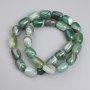 Barrel-shaped agate beads, 14×10 mm, approx. 38 cm long on thread
