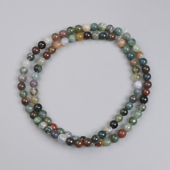 Jasper Beads, Multicolored, Smooth Round Beads, 4–5 mm Diameter, On Thread, 38 cm+ Length