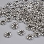 Bead insert findings, silver metal color, 6x1.5 mm, hole diameter ~1.5 mm, packaging 20 g ~115 pcs.