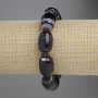 Agate Barrel Bracelet with Rondelles, diameter about 18×13 mm, rondelles 6×3 mm, length 18 cm, elastic