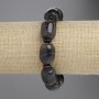 Agate barrel bracelet, 18x14 mm barrel beads and 6x3 mm rondelles, length 18 cm, stretch