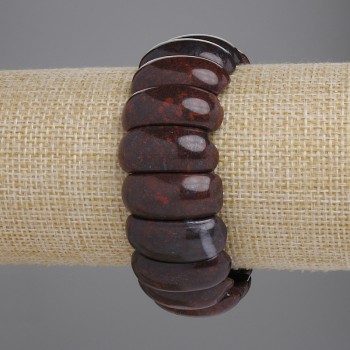 Agate Link Bracelet, 25×10 mm links, 18 cm length, stretch