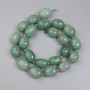 Faceted Jade Beads on Thread, 14–18×12–14 mm ±, 3 mm Seed Beads ±, Thread Length 40 cm