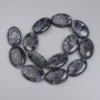 Oval Labradorite Beads, 30×20 mm, on a thread, length approx. 38 cm
