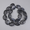 Oval Labradorite Beads, 20×15 mm, on thread, length about 37 cm