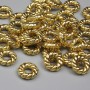 Gold Bead Insert, gold-tone metal color, diameter 8×2.5 mm, hole diameter ~2.8 mm, packaging 20 g (~40 pcs)