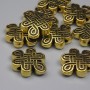 Bead Insert 'Infinity Knot' - Gold color, 13x17 mm diameter, hole diameter ~1.3 mm, packaging 20 g (~9 pcs)
