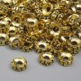 Gold-tone bead insert findings, 6×2.5 mm, hole diameter 2.2 mm, packaging 20 g (~74 pcs)