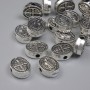 Bead Insert 'Saint Benedict', Silver-colored metal, 10x8mm ±, hole diameter 1.5mm ±, packaging 20 g (~19 pcs)