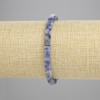 Браслет Содаліт кубик 4, 5х4, 5мм+-, довжина 18см+- стрейч