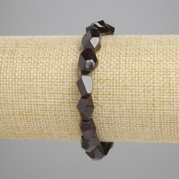 Браслет Гранат багатогранники, діаметр 12х8мм+-, довжина 18см+- стрейч