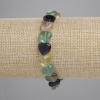 Natural Fluorite Heart-Shaped Bracelet, 10mm Beads, Length 18cm ± (Stretch)