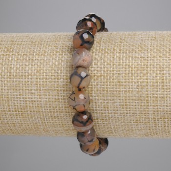 Уцінка! Браслет Агат Вени Дракона гранована кулька, діаметр 9, 5мм+-, довжина 18см+- стрейч