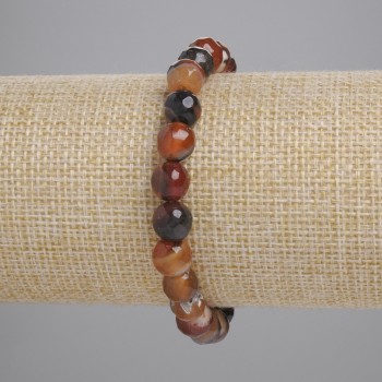 Уцінка! Браслет Агат гранована кулька, діаметр 8мм+-, довжина 18см+- стрейч