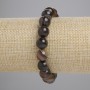 Agate bracelet with smooth beads, 10 mm diameter, 18 cm length, stretch