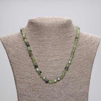Jadeite Cube Necklace, 5x5 mm cubes, 45 cm long, with clasp