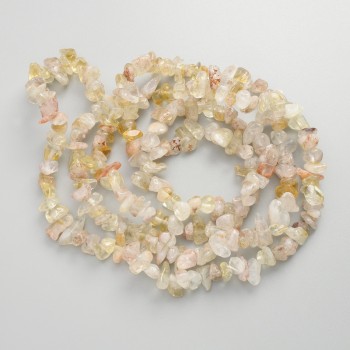Citrine beads, natural stone chip on thread, diameter 6–14×3–5 mm, length 80 cm ±