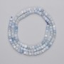 Aquamarine beads, faceted cubes, 3×3 mm, on thread, length 39 cm+