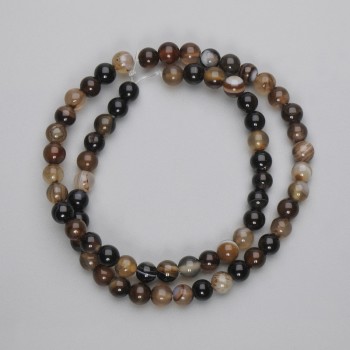 Agate Beads, Smooth Round 6mm, On Thread, 38 cm Length+