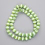 Beads Lime Cat's Eye, Synthetic Stone, Smooth Round Beads, 8 mm Diameter on Thread, 39 cm Length