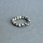 Dalmatian Jasper Bead Ring, smooth beads, 4 mm diameter, stretch band