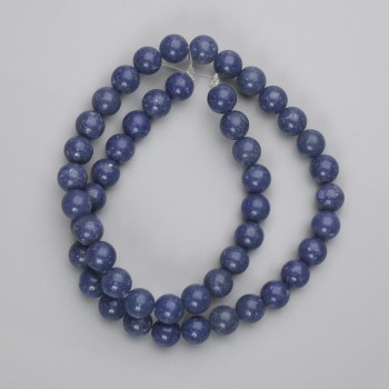 Sponge coral beads, smooth round, 8mm diameter, 39 cm length on thread