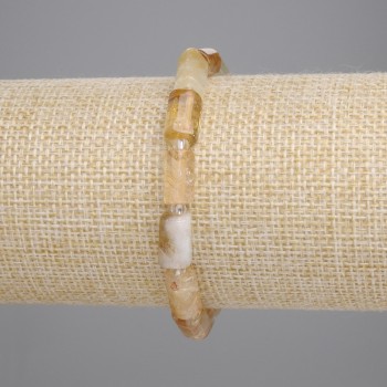 Citrine faceted bracelet, diameter 10.5-11 × 6-6, 5mm+ beads, 3mm+ seed beads, length approx. 18 cm, stretch bracelet