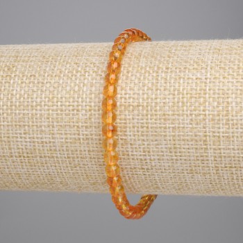 Браслет Цитрин прес гладка кулька, діаметр 4мм+-, довжина 18см+- стрейч