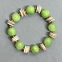 Onyx bracelet with smooth beads, 12mm diameter +/-; Mother-of-pearl rondelles 10x2mm +/-; length 18cm +/-; stretch
