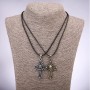 Pair of Friendship Pendants 'Crosses with Skulls', length 42-48 cm, diameter 45x30 mm