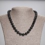 Agate Necklace (synthetic) Black Czech Glass Faceted Bead 10mm, length 45 cm, with clasp