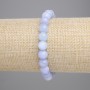 Aquamarine bracelet with smooth round beads, 8 mm diameter, approx. 18 cm length, stretch