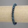 Azure Tiger's Eye Bracelet with Smooth Beads, 6 mm Diameter, 18 cm Length, Stretch