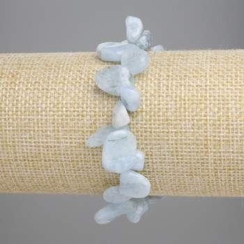 Браслет Аквамарин галтівка метелик, діаметр 9-17х9-10мм+-, довжина 18см+- стрейч