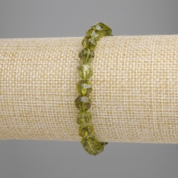 Браслет Хризоліт багатогранники, діаметр 7, 5х7, 5мм+-, довжина 18см+- стрейч