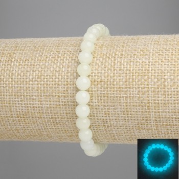 Браслет Онікс (бірюзове світіння) гладка кулька, діаметр 6мм+-, довжина 18см+- стрейч