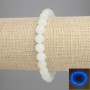 Blue Onyx Bracelet (Blue Glow) Smooth Beads, 8mm, 18cm, Stretch