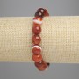 Agate bracelet with smooth beads, 10mm diameter, 18cm length, stretch