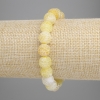 Yellow Frosted Agate Bracelet with Smooth 10mm Beads, 18 cm Length, Stretchy