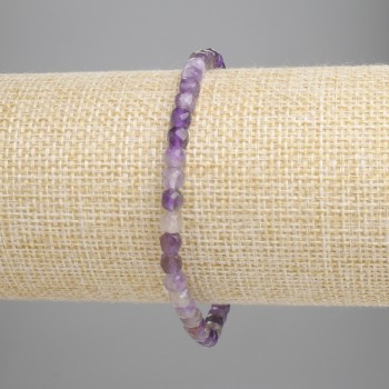 Браслет Аметист гранований кубик, діаметр 4х4мм+-, довжина 18см+- стрейч