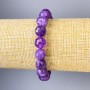 Sugilite Bracelet with Faceted Beads, 10mm, 18 cm Stretch