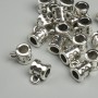 Silver-tone Bail Findings, metal color silver, size 6x8 mm ±, holes with diameters 2.2 mm and 4 mm ±, packaging 19 pcs