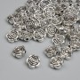 Bead Insert Findings, Silver-Tone Metal, 6.5 mm Diameter +/- Hole 1.8 mm +/- Packaging ~41 pcs +