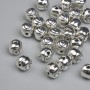 Bead insert - silver color, 6 mm diameter ±, hole diameter 0.7 mm ±, packaging 20 g ~ 27 pcs