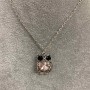 Pendant on chain 'Owl on a Branch' with pink crystal, length 52 cm, diameter 3.5 cm