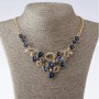 Chain necklace 'Elegant' with blue crystals, length 40-52 cm, metal color 'gold'