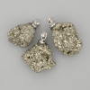Raw Pyrite Pendant, assorted diameter ~25x18 mm, length ~40 mm