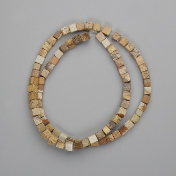 Landscape Jasper Cube Beads, 4.5 mm, 39 cm strand