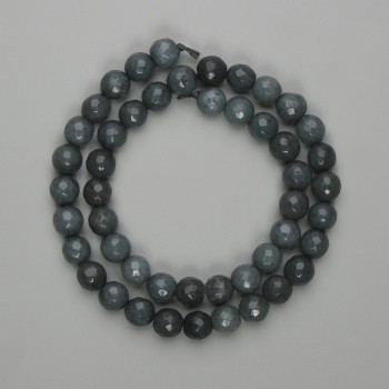 Iolite beads, faceted round bead, 8mm diameter, 37cm length on thread
