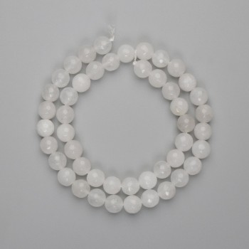Faceted Rock Crystal Beads, 8 mm, 38 cm on thread